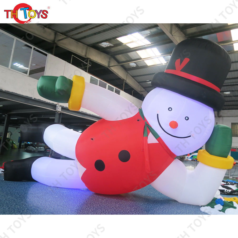 Free Shipping 6m Long Giant Inflatable Snowman Hot Sale Big Inflatable Snowman Cartoon Decoration