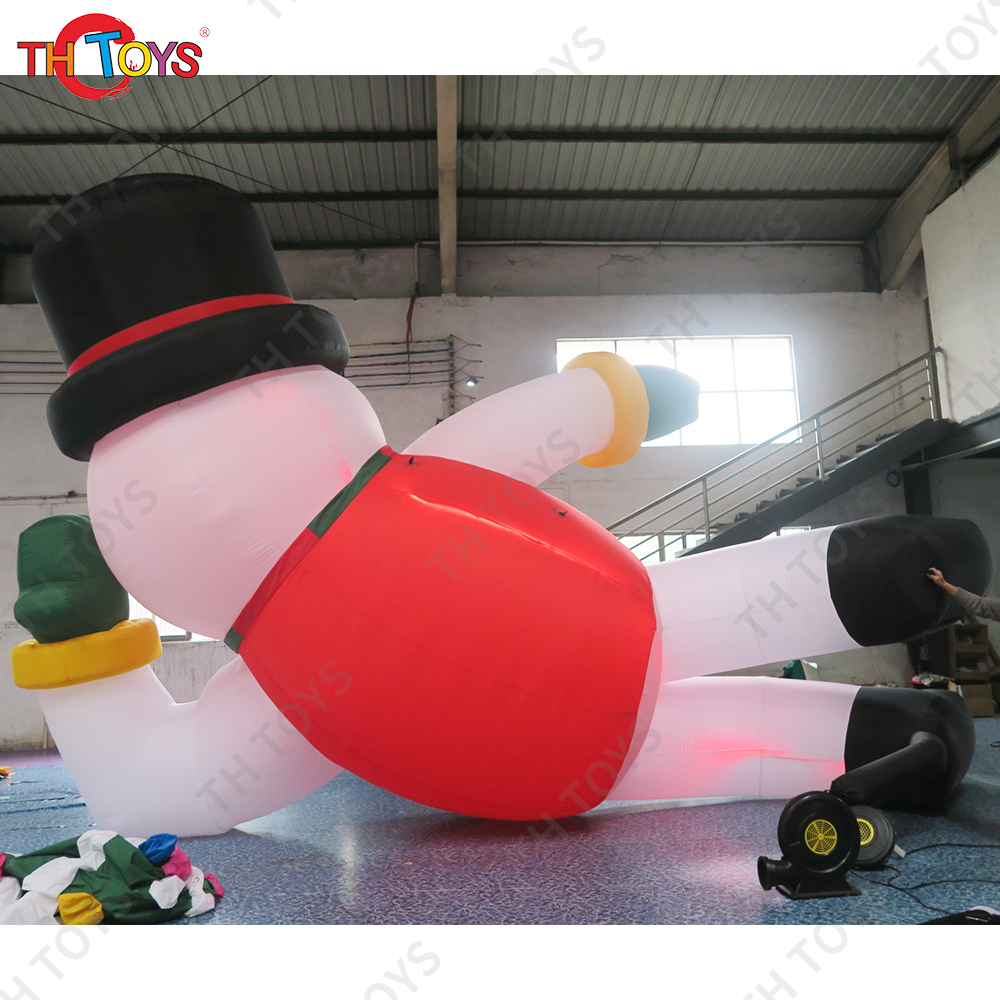 Free Shipping 6m Long Giant Inflatable Snowman Hot Sale Big Inflatable Snowman Cartoon Decoration