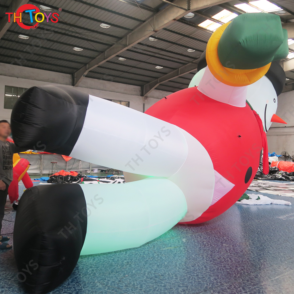 Free Shipping 6m Long Giant Inflatable Snowman Hot Sale Big Inflatable Snowman Cartoon Decoration
