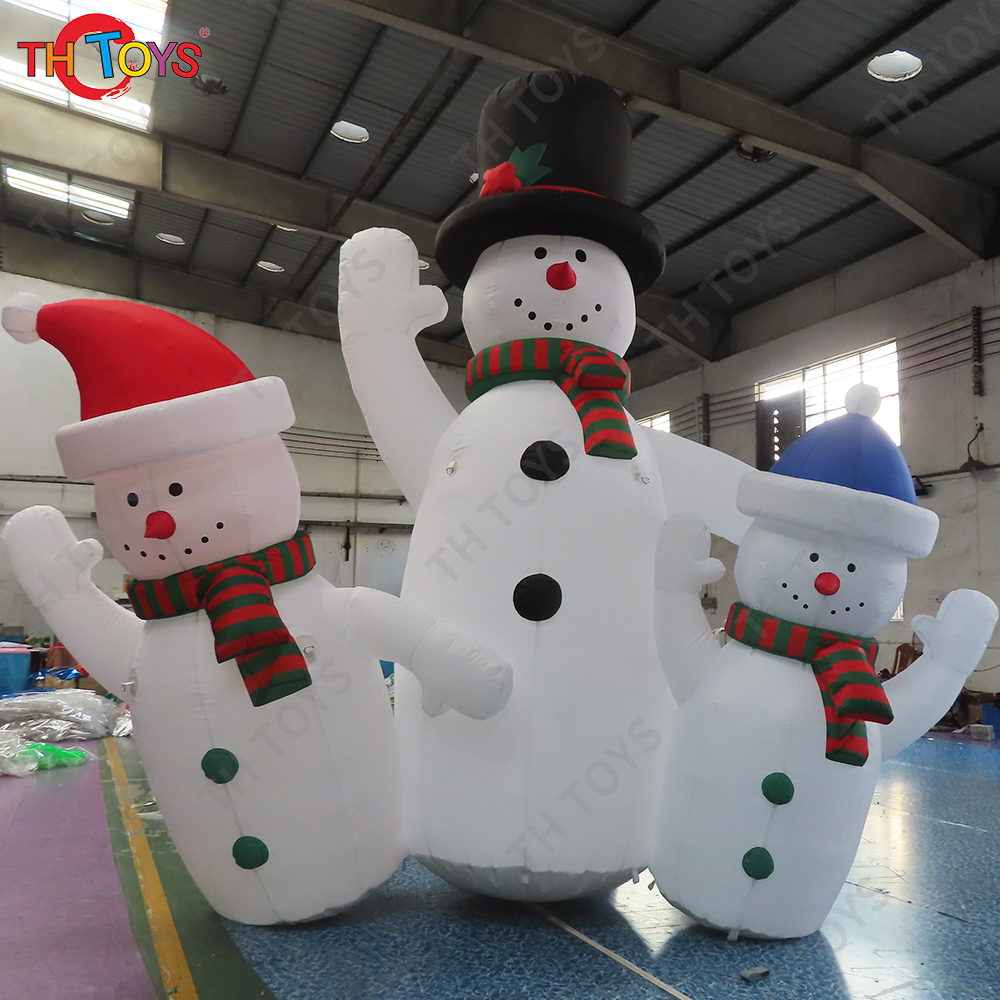 Free Shipping Outdoor Advertising Inflatable Snowman Families Christmas Inflatable Cartoon for Sale