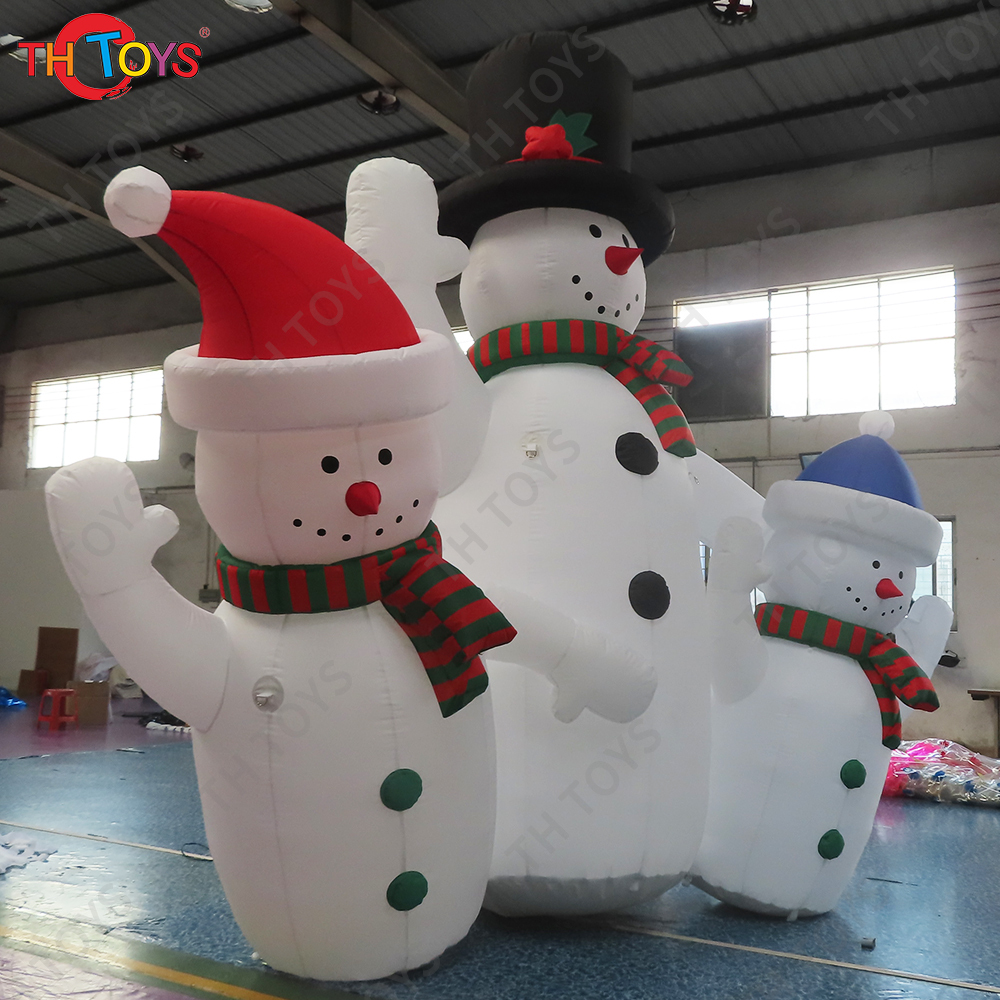 Free Shipping Outdoor Advertising Inflatable Snowman Families Christmas Inflatable Cartoon for Sale
