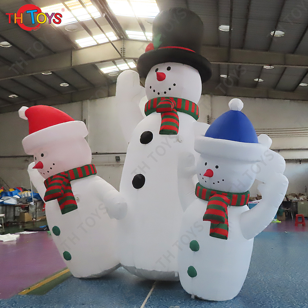 Free Shipping Outdoor Advertising Inflatable Snowman Families Christmas Inflatable Cartoon for Sale