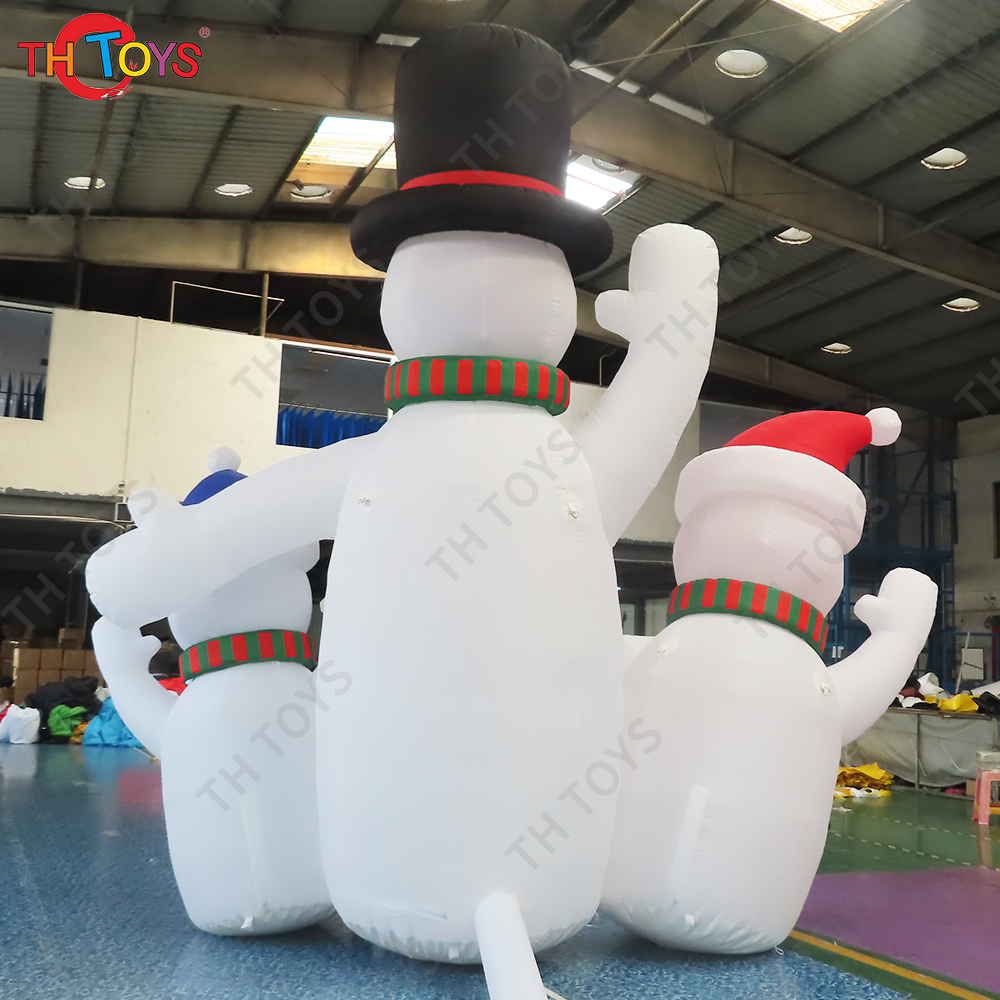 Free Shipping Outdoor Advertising Inflatable Snowman Families Christmas Inflatable Cartoon for Sale