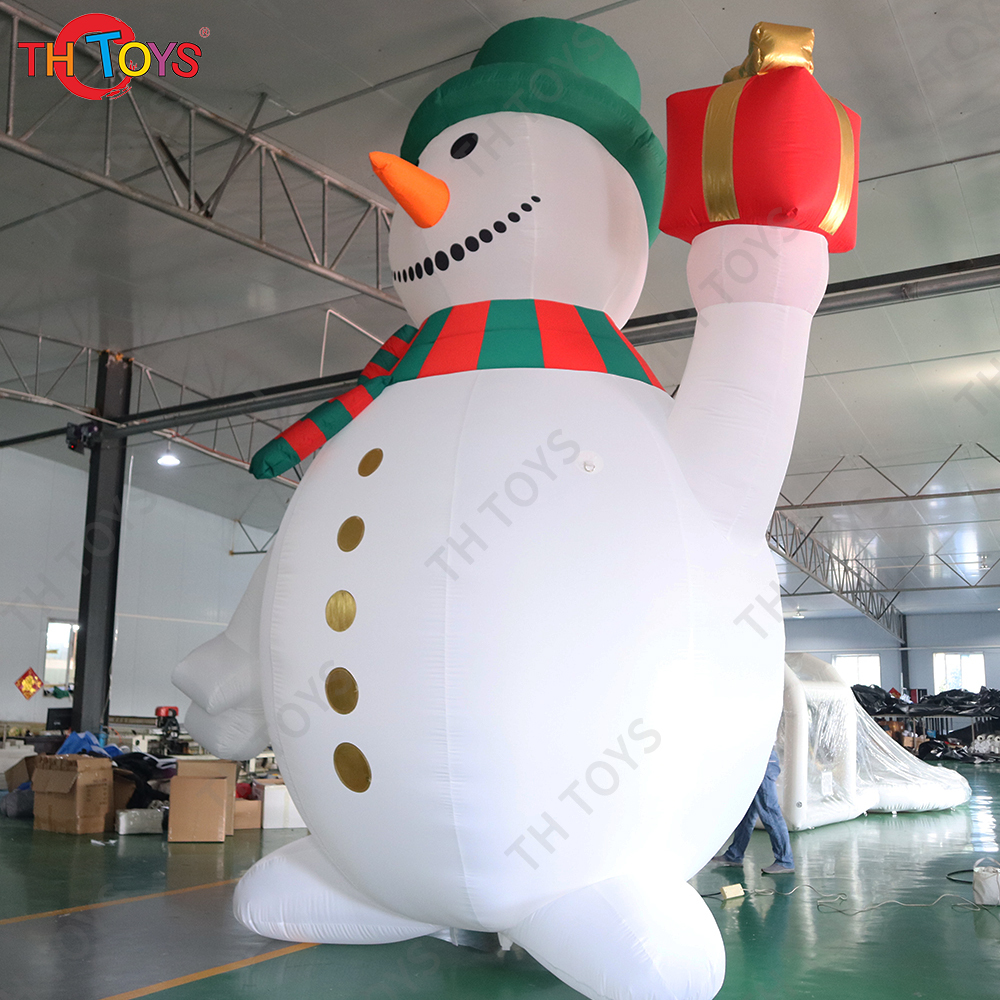 free air ship,6m 20ft Giant inflatable Christmas snowman cartoon inflatable advertising snowman with led lights