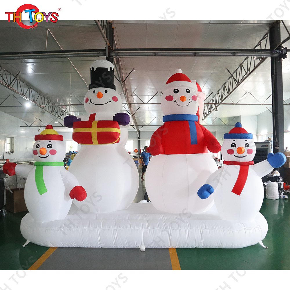 Free Shipping Outdoor Advertising Inflatable Snowman Families Christmas Inflatable Cartoon for Sale
