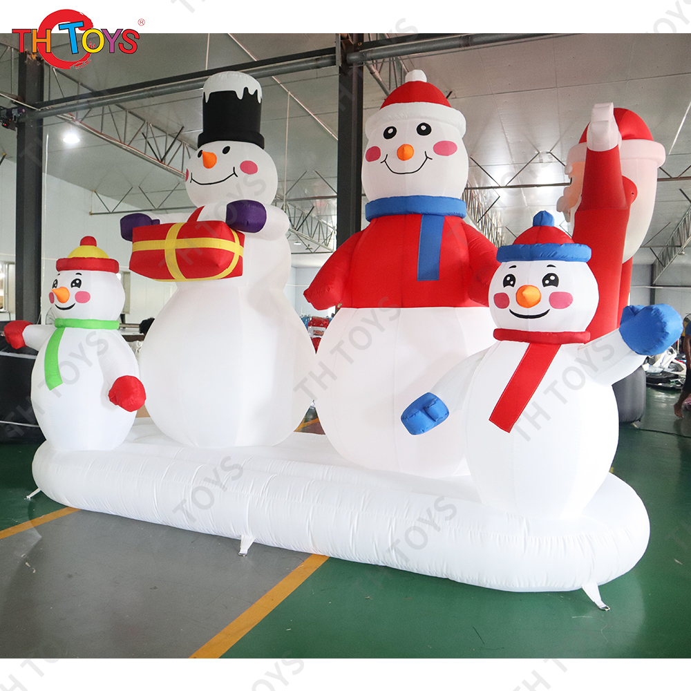 Free Shipping Outdoor Advertising Inflatable Snowman Families Christmas Inflatable Cartoon for Sale