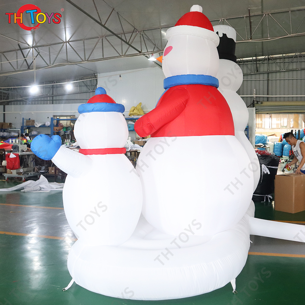 Free Shipping Outdoor Advertising Inflatable Snowman Families Christmas Inflatable Cartoon for Sale