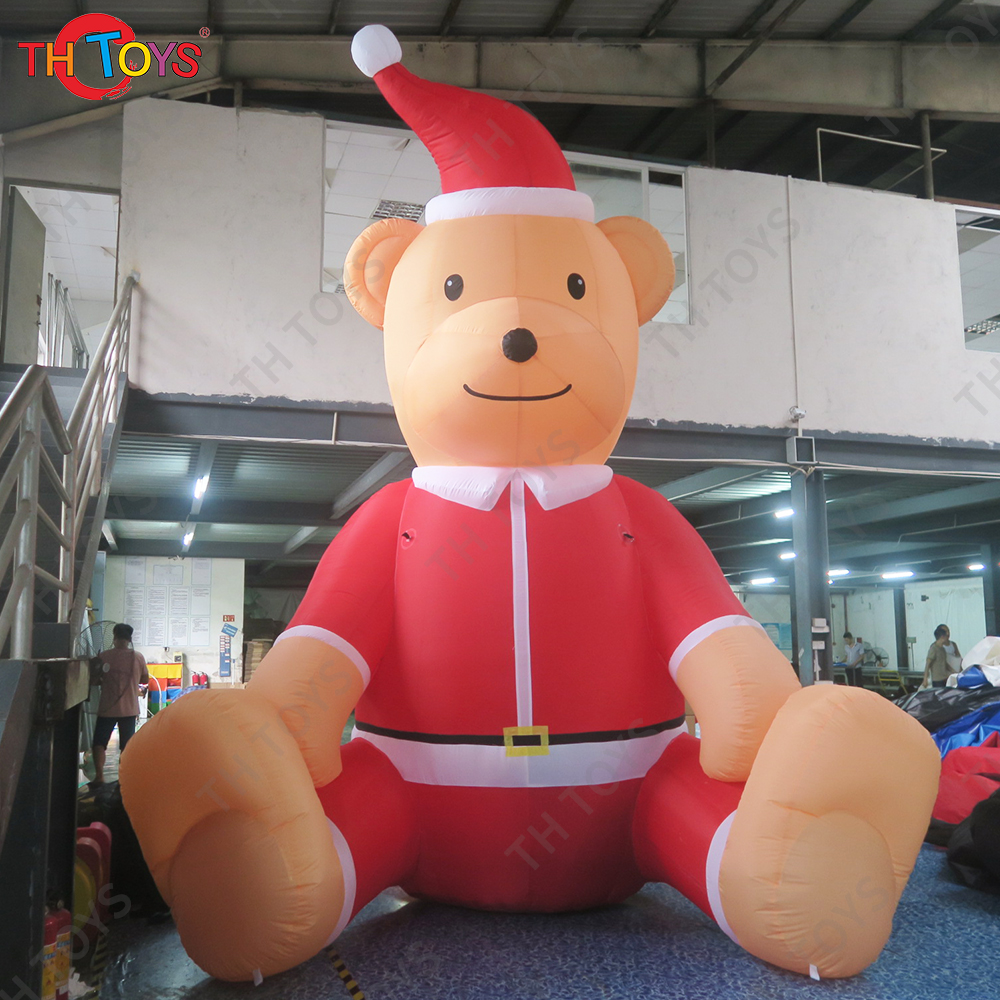 giant Inflatable Christmas bear with hat / Airblown Inflatables Christmas Inflatable Bear with Santa's hat
