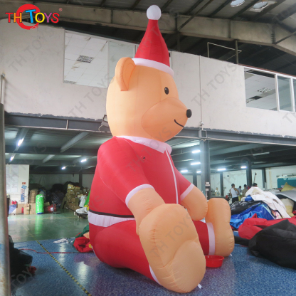giant Inflatable Christmas bear with hat / Airblown Inflatables Christmas Inflatable Bear with Santa's hat
