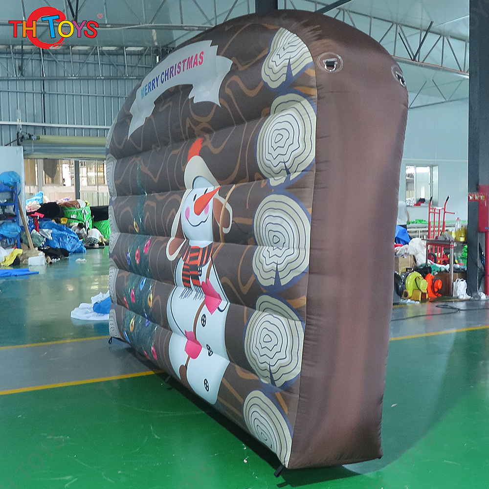 Free air shipping to door, 4x2.5m customize Christmas holiday decorations inflatable photo background wall for sale