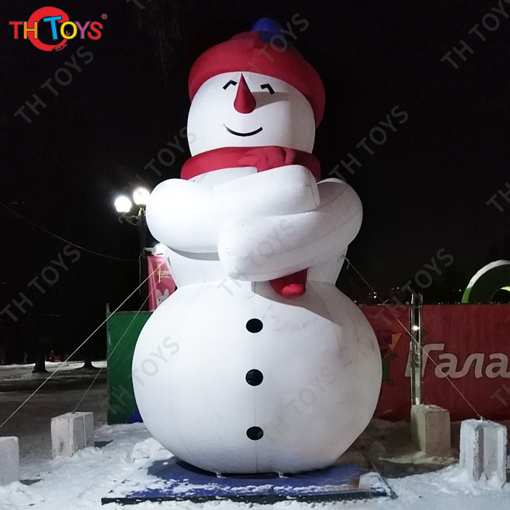 20FT Christmas Inflatables Outdoor Decorations Giant Inflatable Snowman Holding Gift for Yard Lawn Decorations