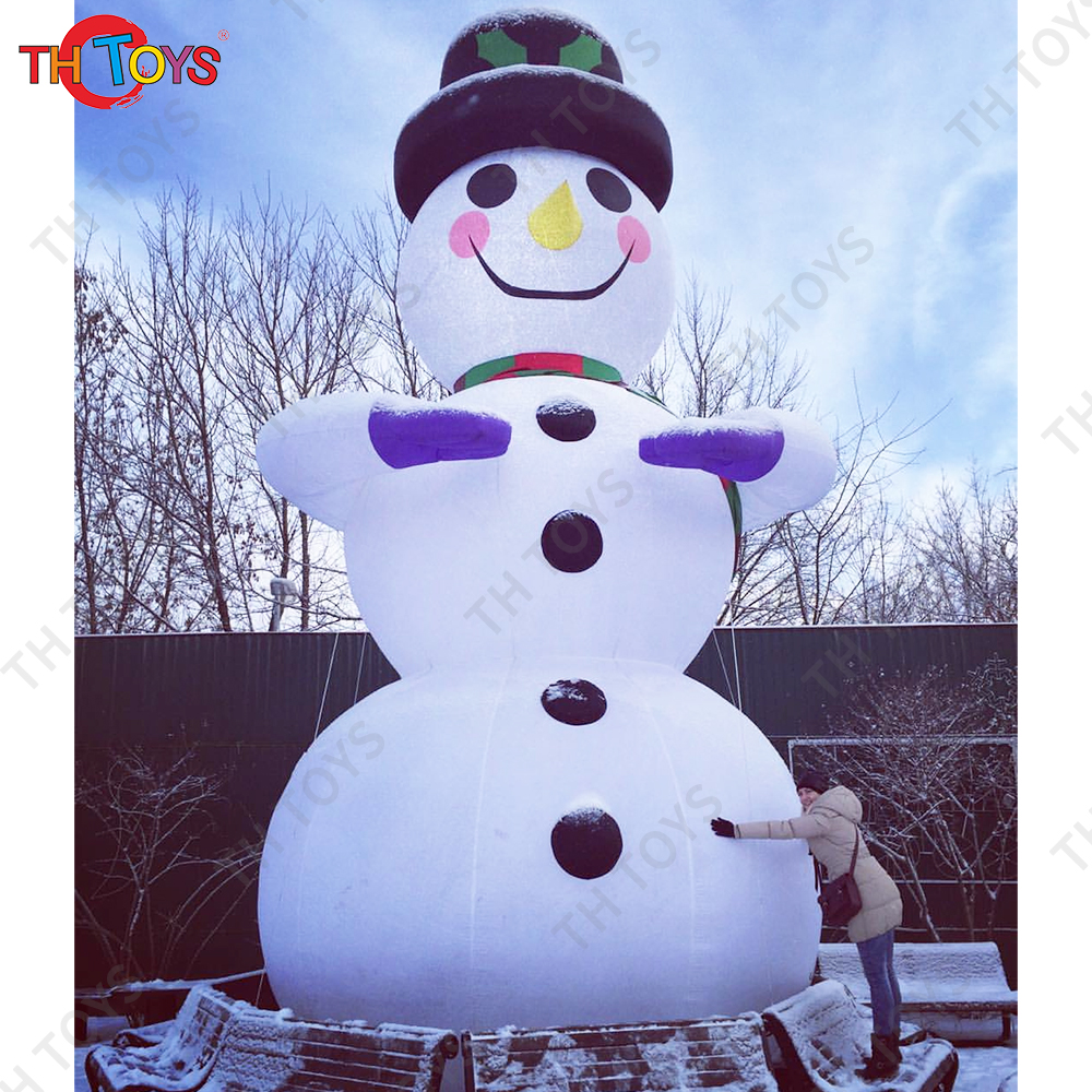 20FT Christmas Inflatables Outdoor Decorations Giant Inflatable Snowman Holding Gift for Yard Lawn Decorations