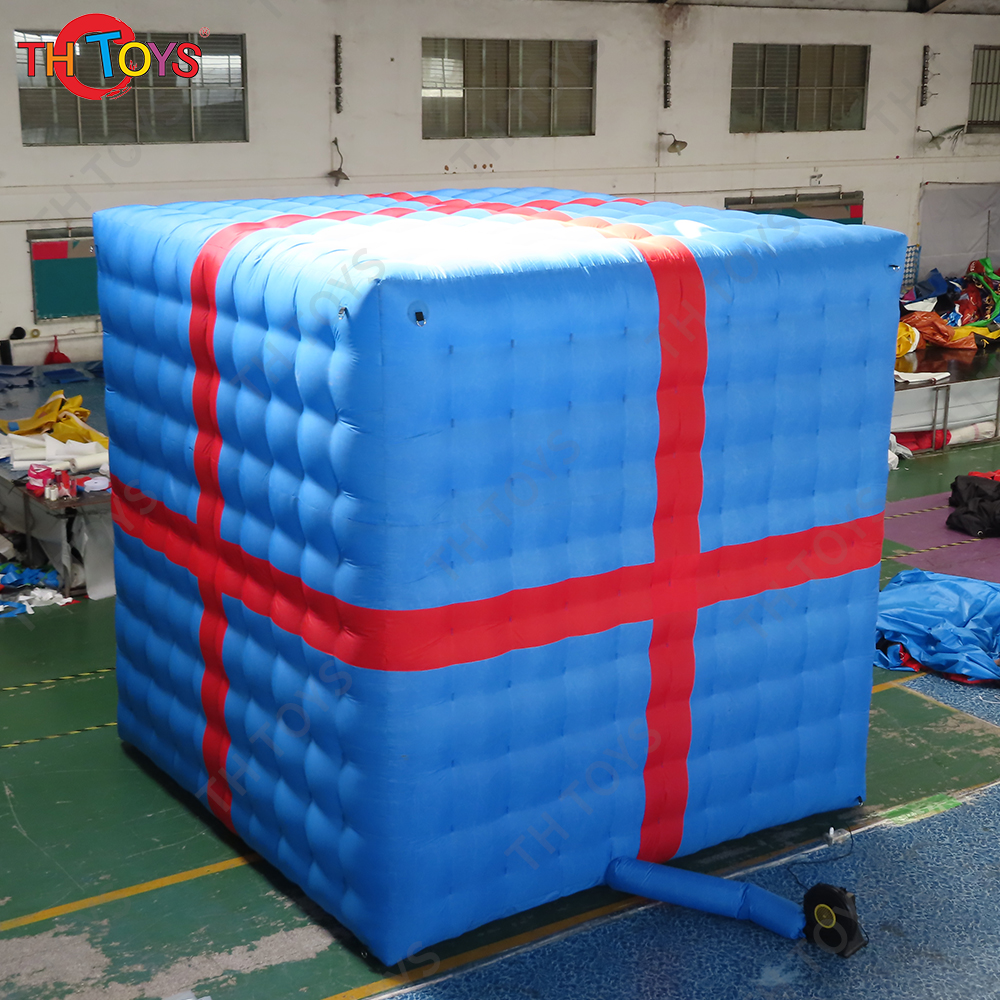 free door shipping! 2m or 3m or 4m Xmas decoration Inflatable Christmas Giant gift box