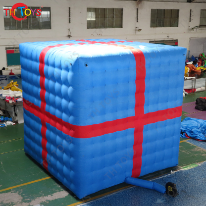 free door shipping! 2m or 3m or 4m Xmas decoration Inflatable Christmas Giant gift box
