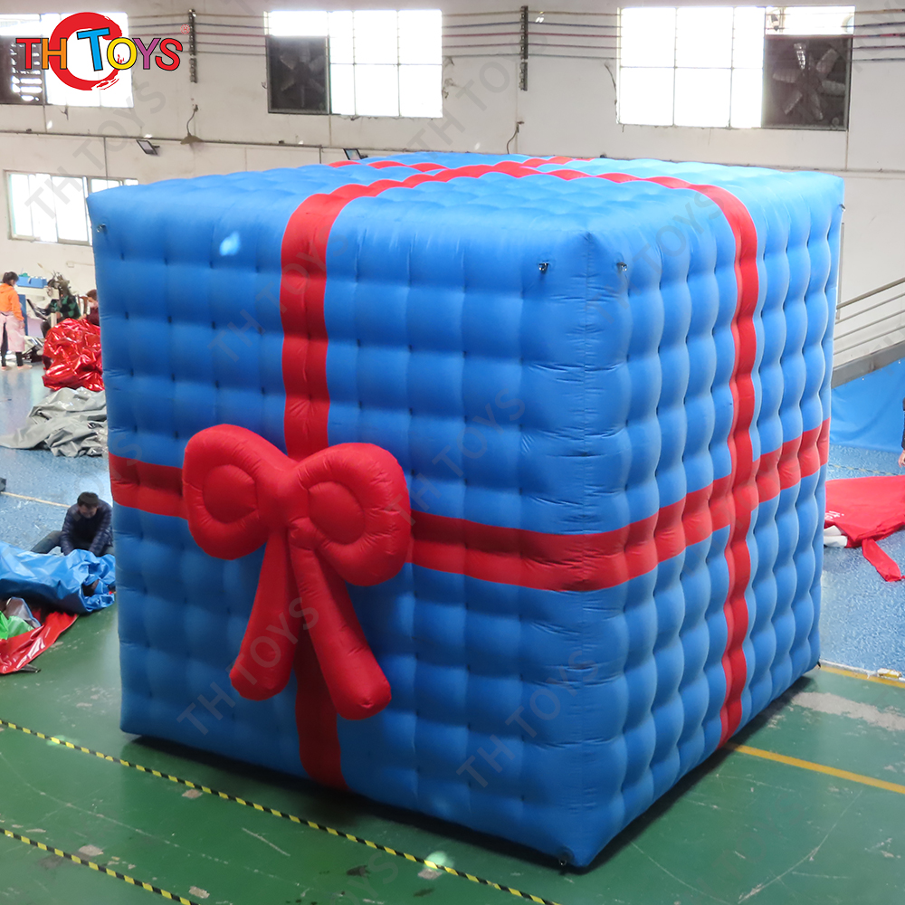 free door shipping! 2m or 3m or 4m Xmas decoration Inflatable Christmas Giant gift box