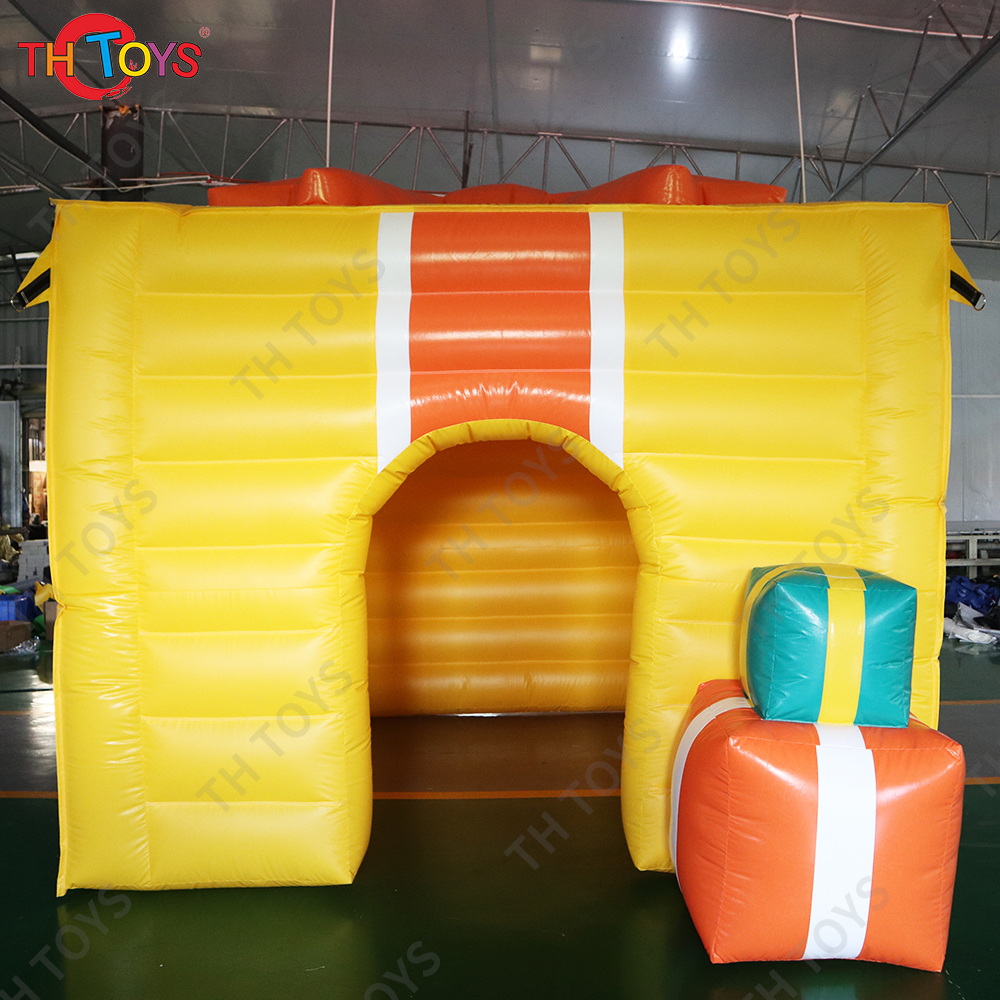 free air ship to door, 10x10ft 3x3m PVC Portable Inflatable Christmas house,customized inflatable cabin gift box for X-max
