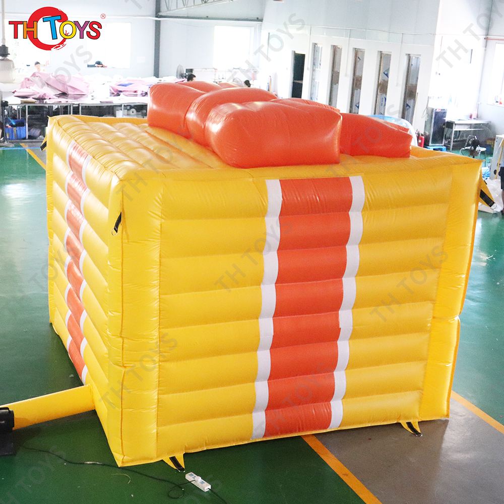 free air ship to door, 10x10ft 3x3m PVC Portable Inflatable Christmas house,customized inflatable cabin gift box for X-max