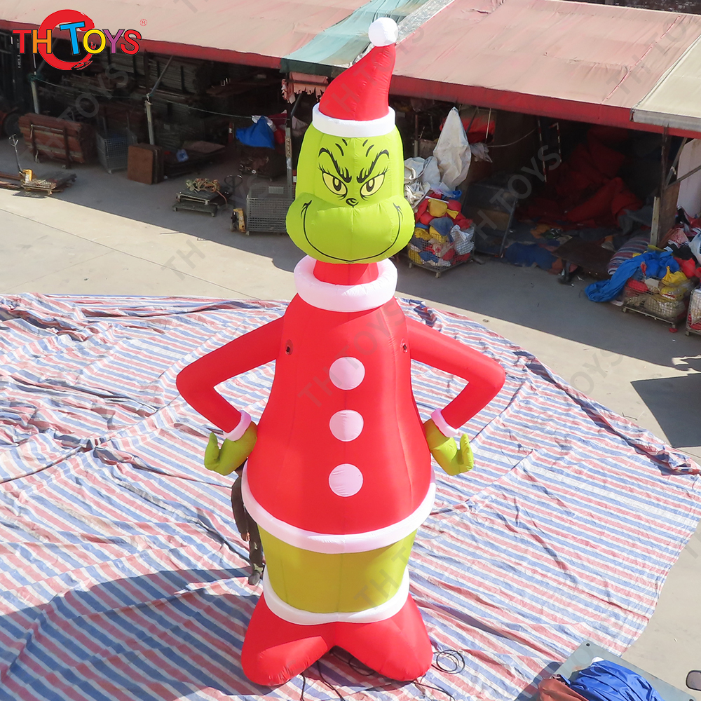 10m Xmas Inflatable Santa With LED Lights Inflatable Model Outdoor Ornament Christmas Gift Party New Year Props Decoration