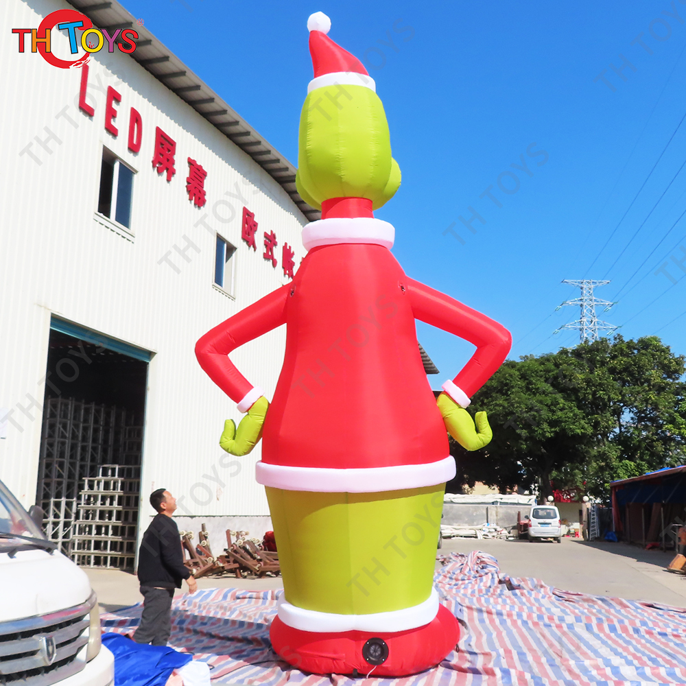 10m Xmas Inflatable Santa With LED Lights Inflatable Model Outdoor Ornament Christmas Gift Party New Year Props Decoration