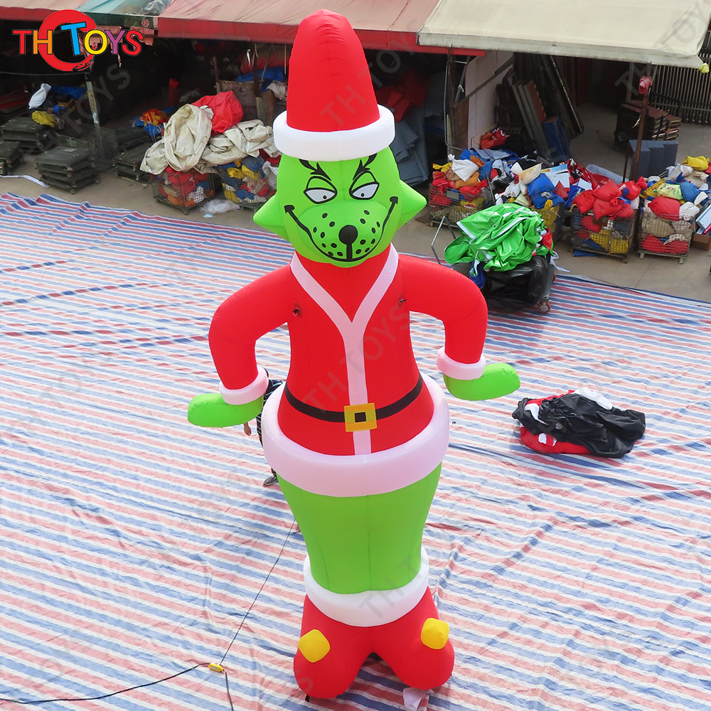 10m Xmas Inflatable Santa With LED Lights Inflatable Model Outdoor Ornament Christmas Gift Party New Year Props Decoration