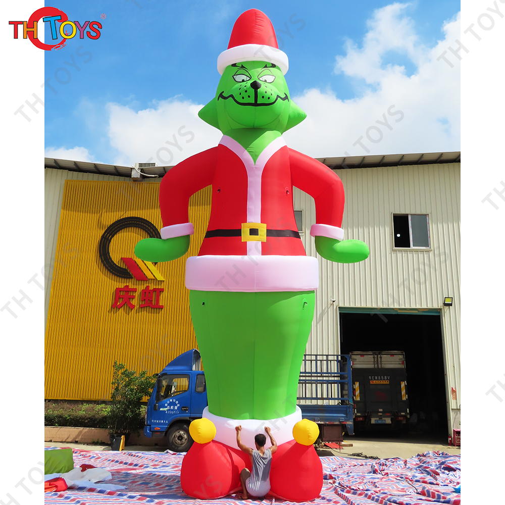 10m Xmas Inflatable Santa With LED Lights Inflatable Model Outdoor Ornament Christmas Gift Party New Year Props Decoration