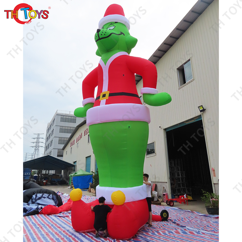 10m Xmas Inflatable Santa With LED Lights Inflatable Model Outdoor Ornament Christmas Gift Party New Year Props Decoration