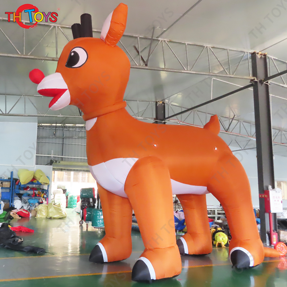 6mH Red-Nosed giant oxford Christmas inflatable Reindeer Rudolph animal model for outdoor event decoration