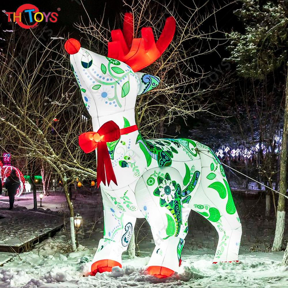 Free shipping to door, Outdoor Christmas Decoration Giant Inflatable Reindeer, 5m 17ft lights Santa Claus reindeer for events