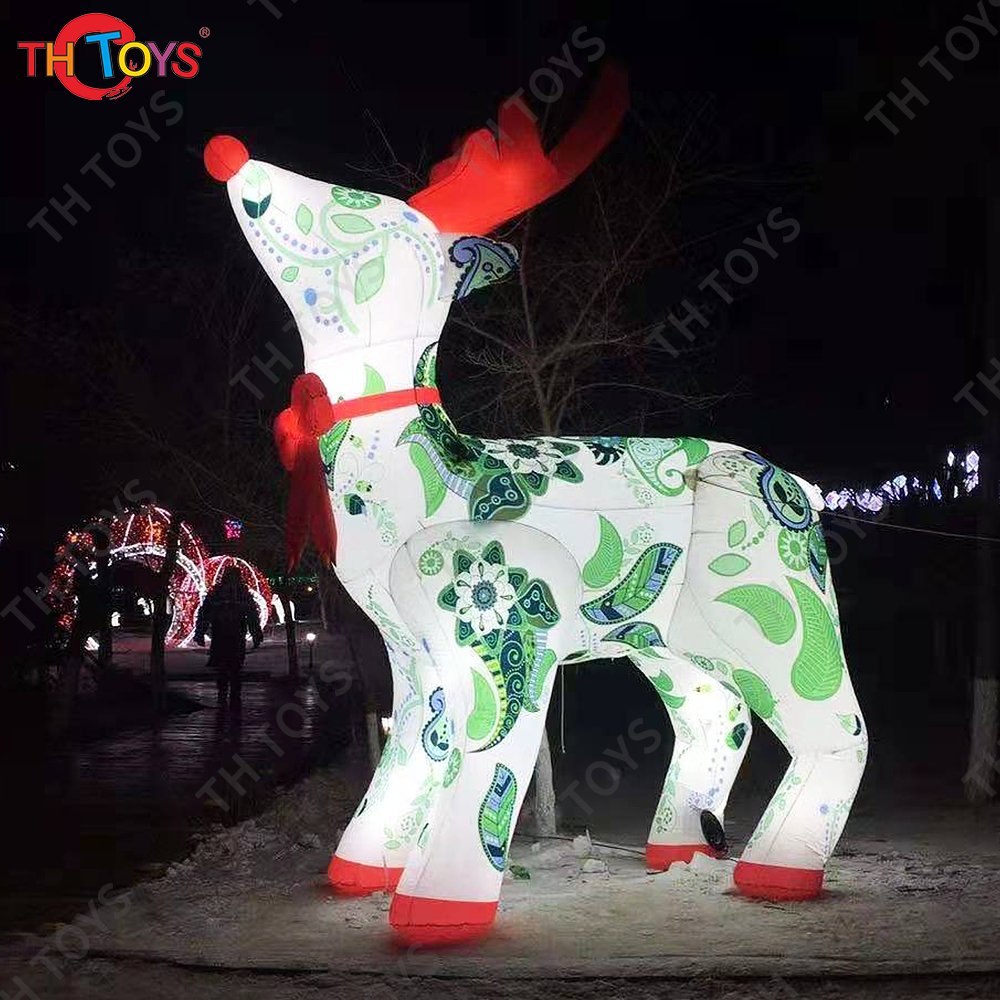 Free shipping to door, Outdoor Christmas Decoration Giant Inflatable Reindeer, 5m 17ft lights Santa Claus reindeer for events