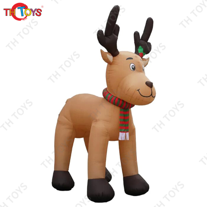 Free Shipping to Door 4m/6m/8m Giant Inflatable Reindeer Cartoon with Scarf for Christmas Outdoor Advertising