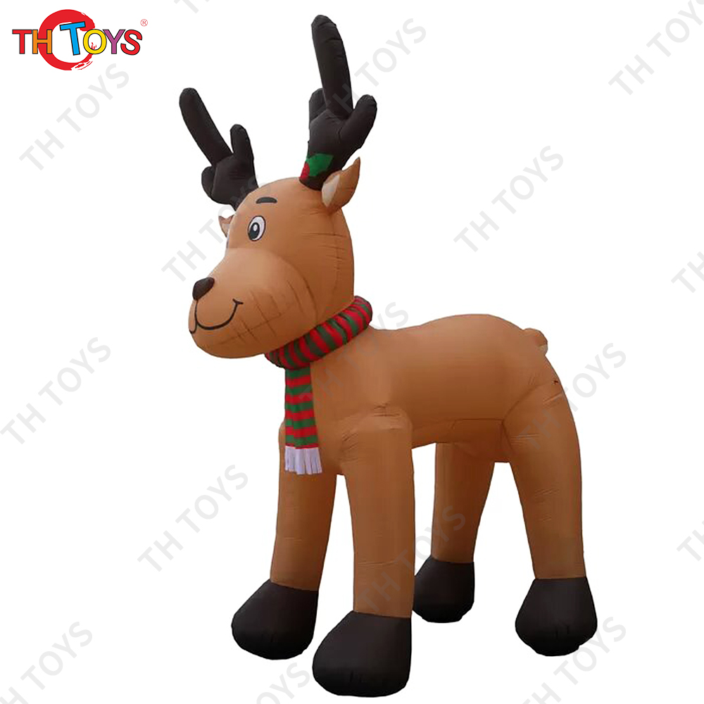Free Shipping to Door 4m/6m/8m Giant Inflatable Reindeer Cartoon with Scarf for Christmas Outdoor Advertising