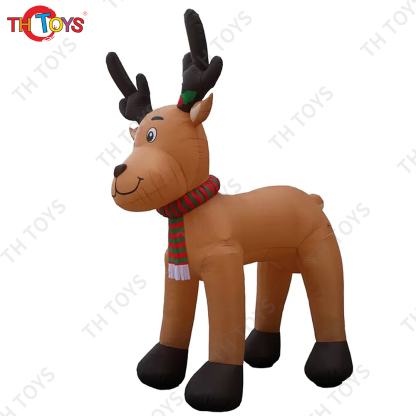 Free Shipping to Door 4m/6m/8m Giant Inflatable Reindeer Cartoon with Scarf for Christmas Outdoor Advertising