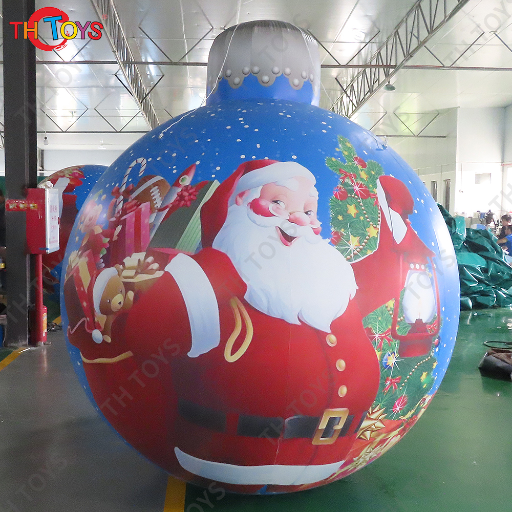 Free Door Shipping 2m Giant Inflatable Santa Claus Air Balloon Xmas Bells Model for Outdoor Decoration