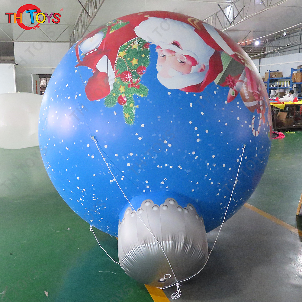 Free Door Shipping 2m Giant Inflatable Santa Claus Air Balloon Xmas Bells Model for Outdoor Decoration