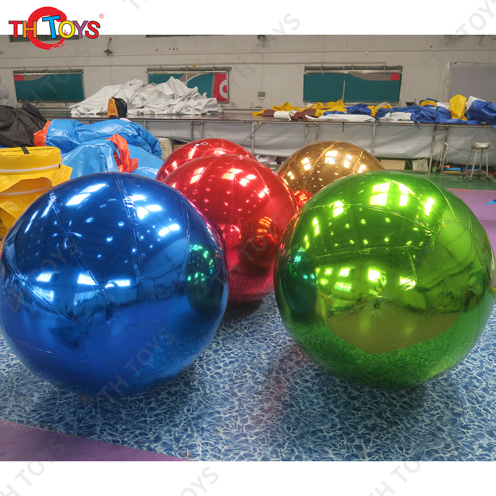 Outdoor / Indoor Party Event Decoration Gold Mirror Hollow Ball Large Size Inflatable Disco Mirror Balls