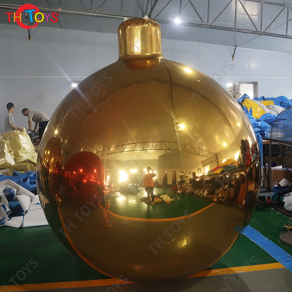 Outdoor / Indoor Party Event Decoration Gold Mirror Hollow Ball Large Size Inflatable Disco Mirror Balls
