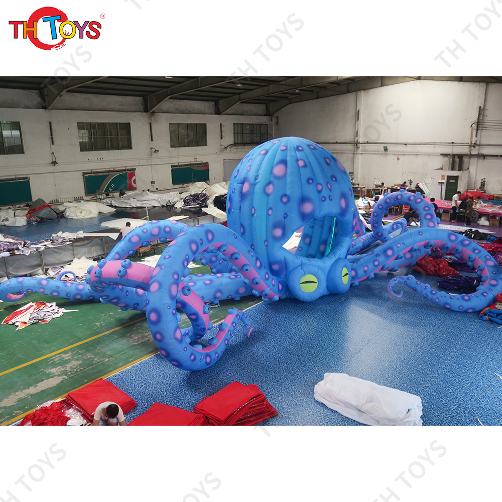free air shipping to door,15m wide Customized giant inflatable led lights octopus tentacle jellyfish sea animal for sale