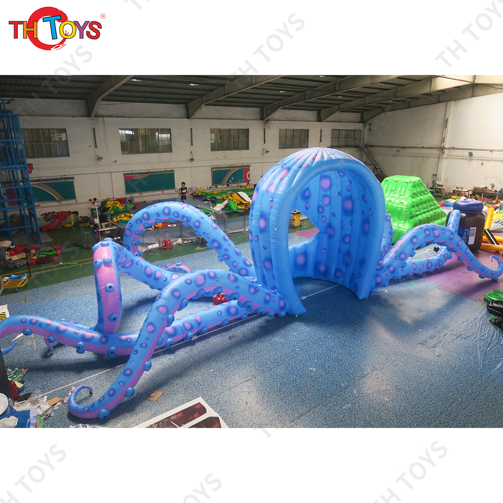 free air shipping to door,15m wide Customized giant inflatable led lights octopus tentacle jellyfish sea animal for sale