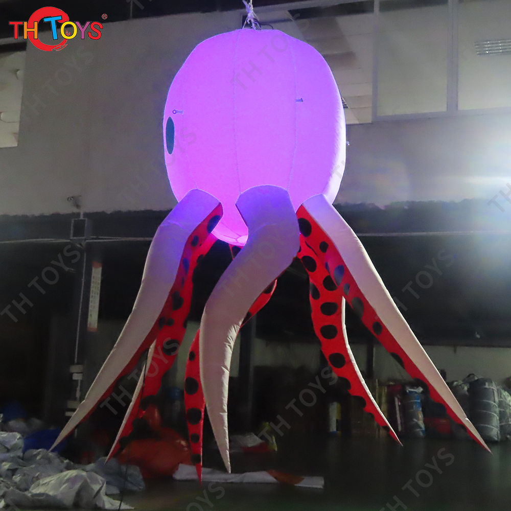 free air ship,3m/4m/5m roof hanging giant inflatable octopus air model for advertising led light squid for party decoration