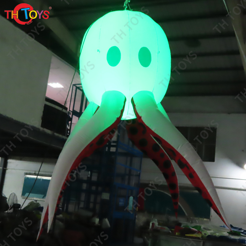 free air ship,3m/4m/5m roof hanging giant inflatable octopus air model for advertising led light squid for party decoration