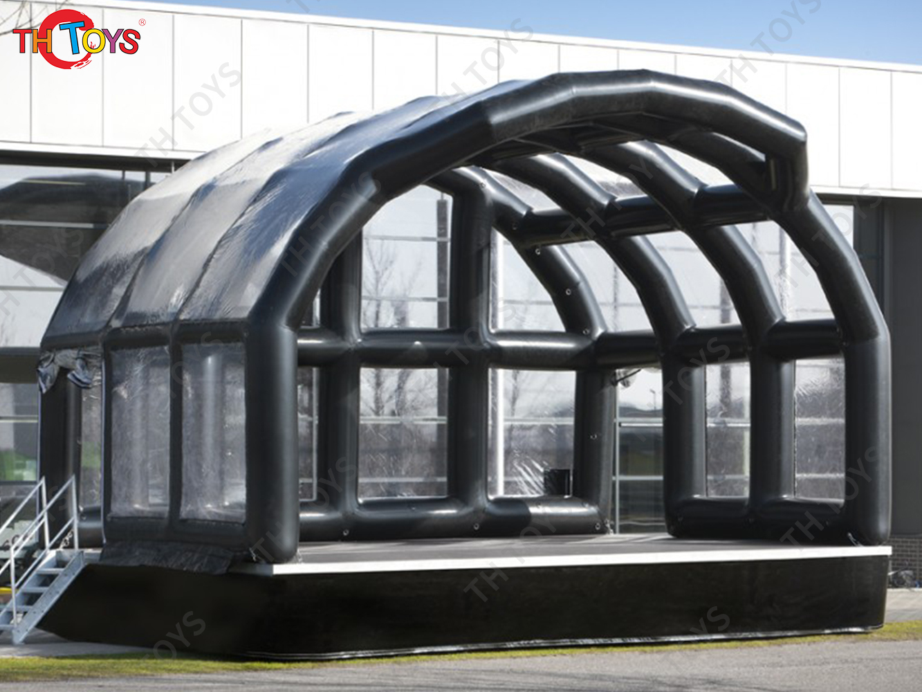 free shipment to sea port, custom airtight outdoor portable transparent inflatable stage cover, commercial inflatable stage tent