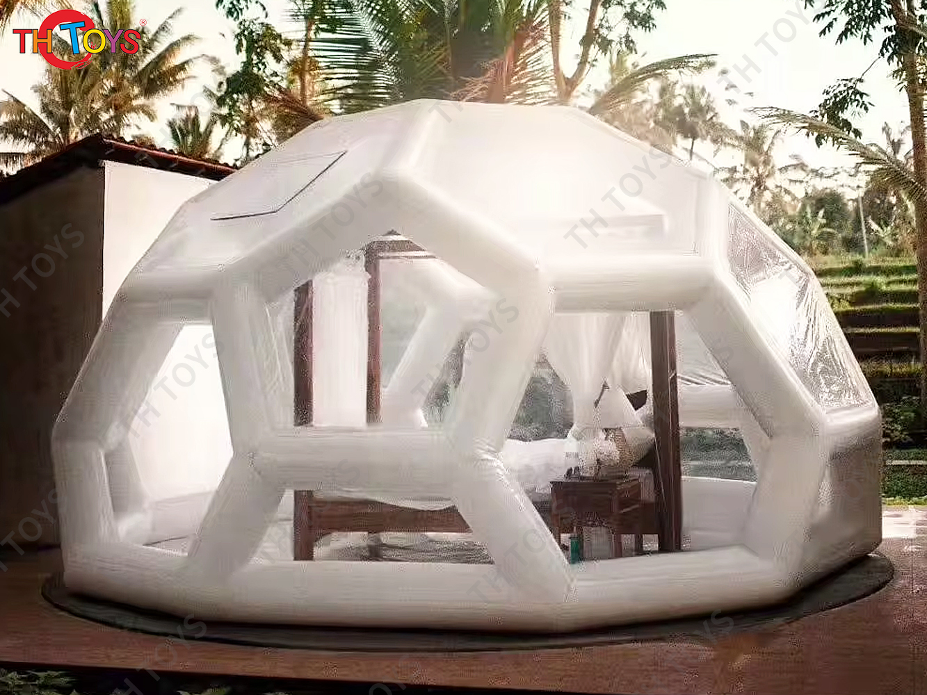 3/4/5m Football Structure Inflatable Bubble Lodge Tent Hotel Room Large Luxury Igloo Dome casa de campaña,Inflatable Garden Tent