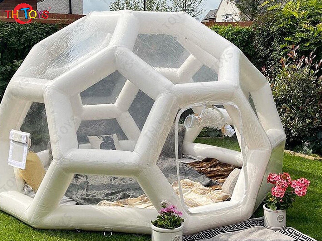 3/4/5m Football Structure Inflatable Bubble Lodge Tent Hotel Room Large Luxury Igloo Dome casa de campaña,Inflatable Garden Tent