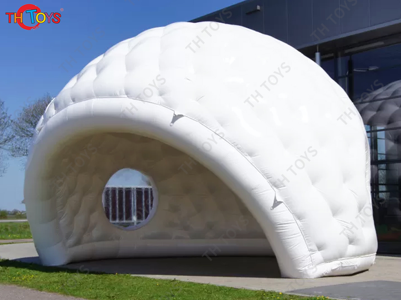 Outdoor Advertising Inflatable Golf Tent White Air Dome With Round Windows Inflatable Golf Igloo For Wedding Party Sports Event