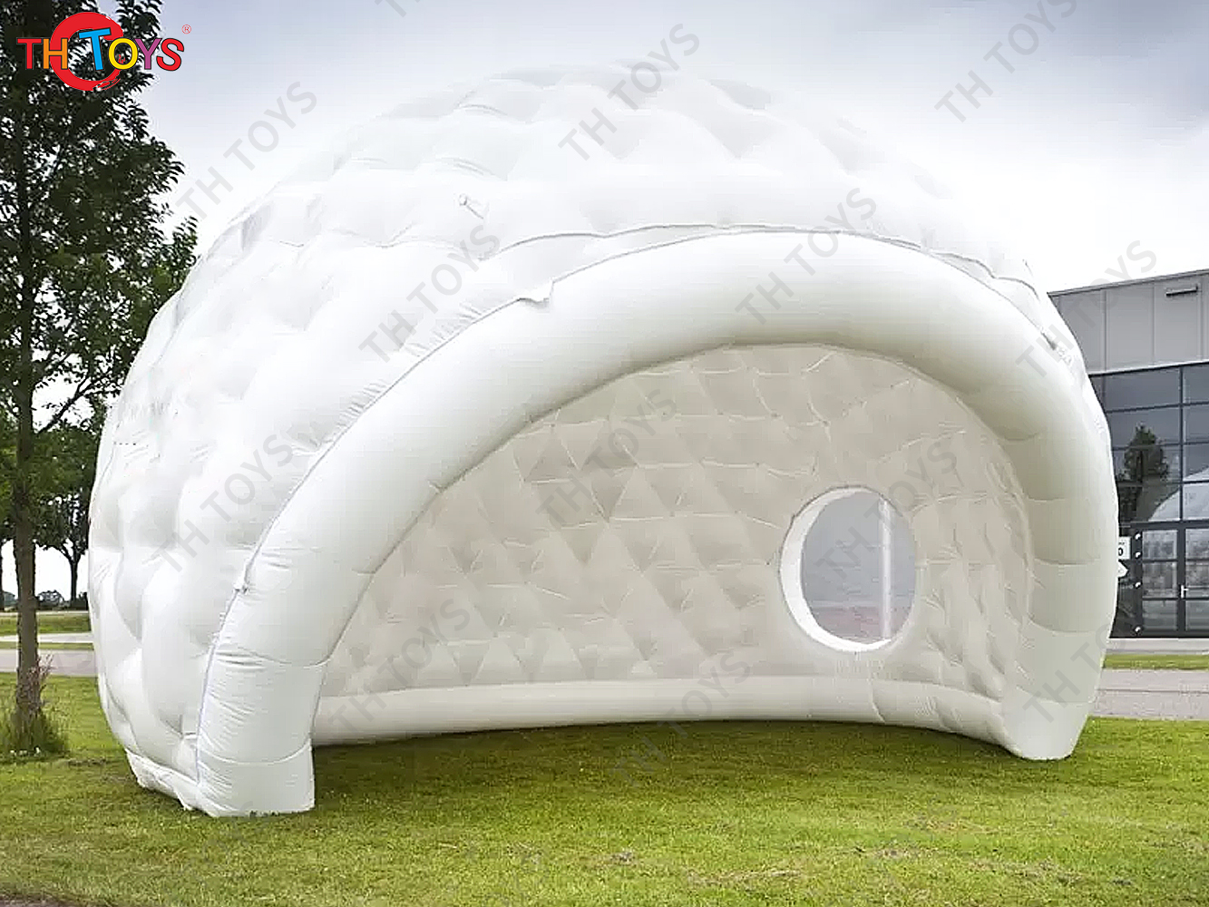Outdoor Advertising Inflatable Golf Tent White Air Dome With Round Windows Inflatable Golf Igloo For Wedding Party Sports Event
