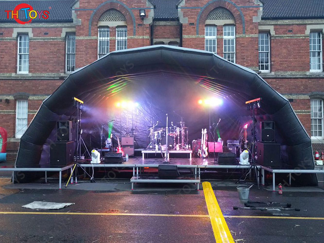 free air ship to door!Inflatable stage booth Music festival inflatable dj stage cover, custom inflatable stage cover tent