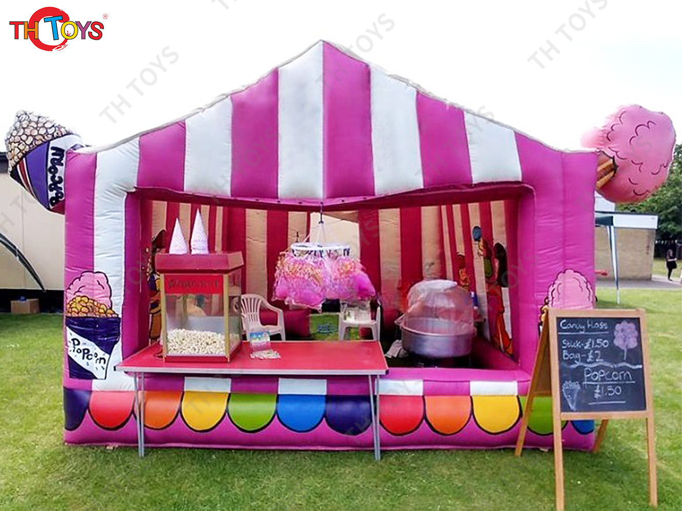 Free air ship to door,5x4m outdoor Inflatable Tent, Candy Floss Vending Booth,good quality pop corn snack cube cabin