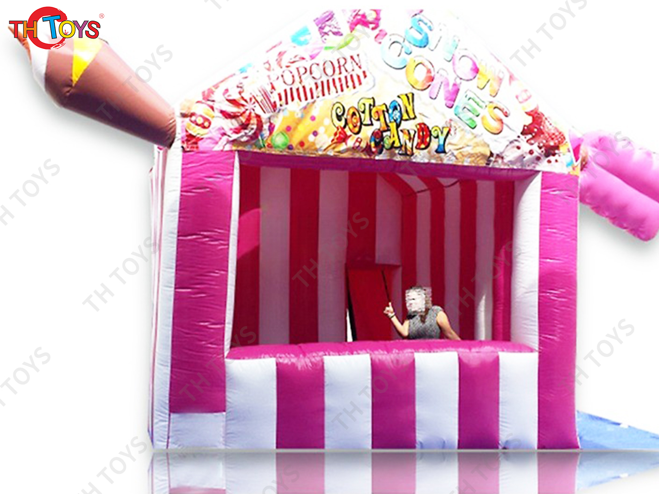 Free air ship to door, 13x13ft 4x4m Pink Inflatable Candy Floss Popcorn Stand Tent,New design inflatable snack cabin booth