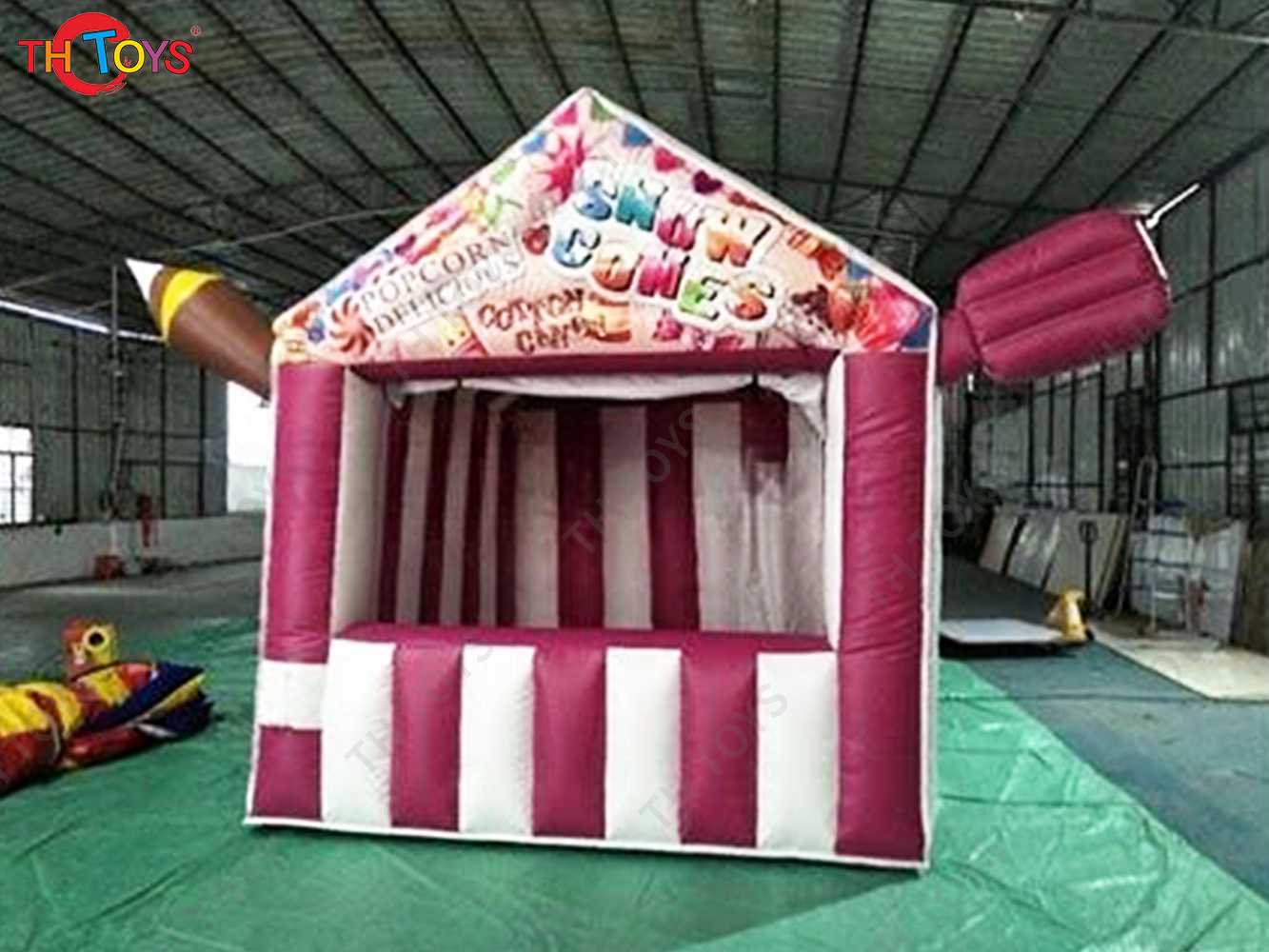 Free air ship to door, 13x13ft 4x4m Pink Inflatable Candy Floss Popcorn Stand Tent,New design inflatable snack cabin booth
