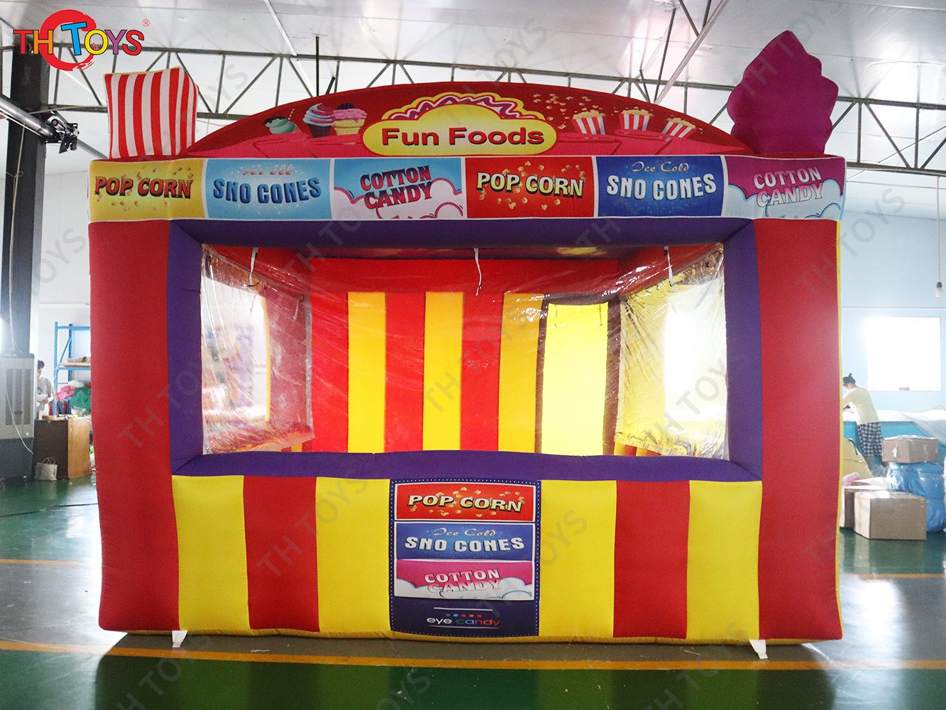 4x4m Fast Food Booth Inflatable Carnival Treat Shop/ Inflatable Concession Stand/Popcorn Ice Cream Tickets Selling Booth Tent